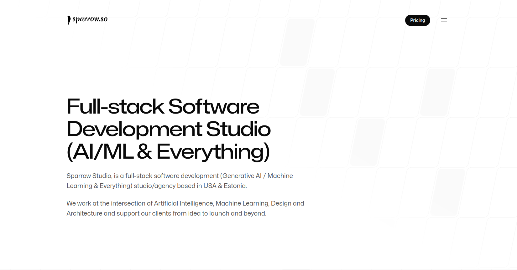 Sparrow Studio - Full Stack Software Development Studio (AI/ML & Everything) based in USA and Estonia